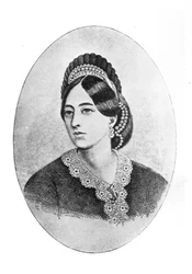 Porträt von Jane Francesca Agnes Wilde, graviert von W.M. Oldham